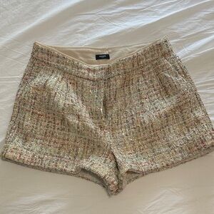 Express High Waist Tweed Shorts - Multicolor
